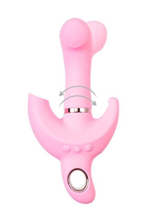 JOS Vibrator with clitoral stimulator JOS Twistme, silicone, pink, 19.5 cm