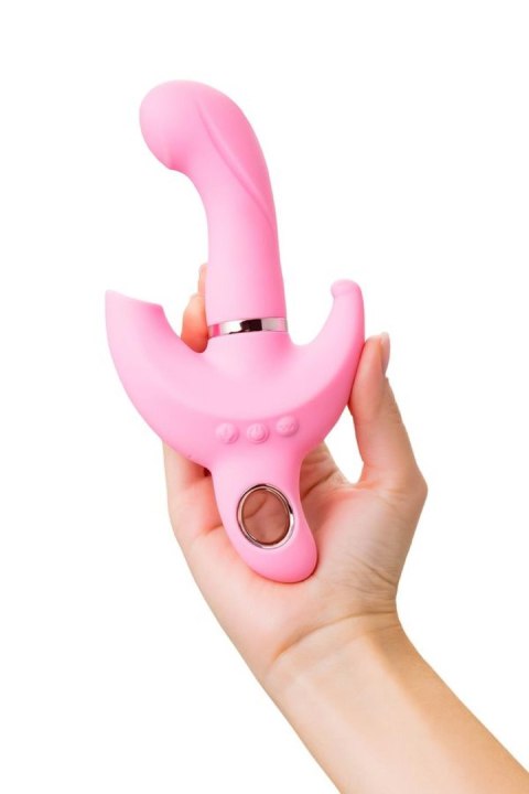 JOS Vibrator with clitoral stimulator JOS Twistme, silicone, pink, 19.5 cm