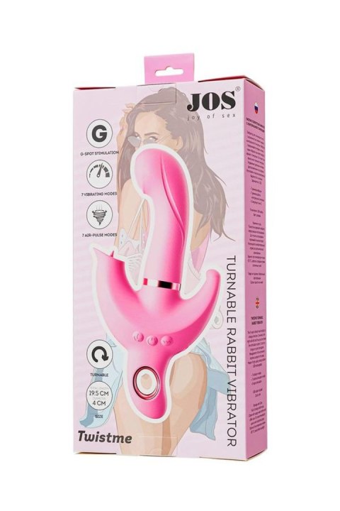 JOS Vibrator with clitoral stimulator JOS Twistme, silicone, pink, 19.5 cm