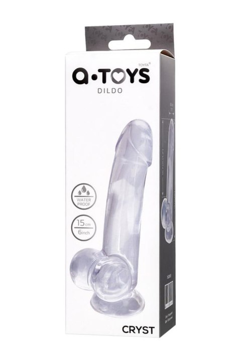 Realistic dildo A-Toys by TOYFA Cryst, TPE, transparent, 15 cm