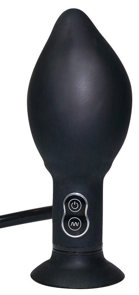 True Black Vibrating Butt Plug