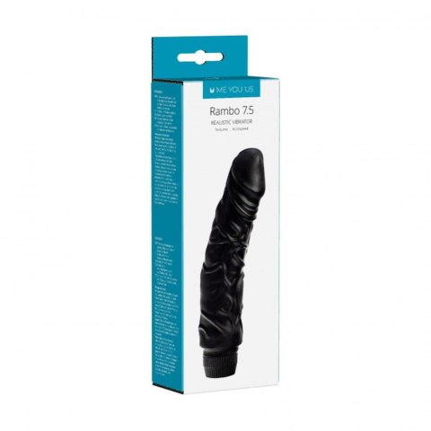 Wibrator-7,5"""""""""""""""" Perfect Pleasures Curved Veined Rambo Vibe ~ Black (2AA)