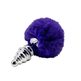 Plug-Metal Anal Fluffly Twist Plug S Dark Purple