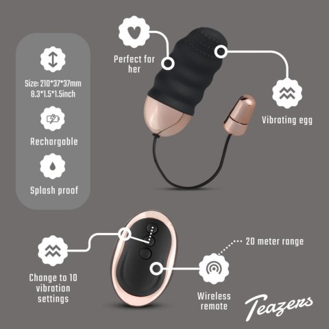 Teazers Ribbed Vibrating Egg With Remote Control Teazers Ribbed Vibrating Egg With Remote Control