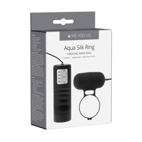 Pierścień- Me You Us Aqua Silks Cock Ring Black