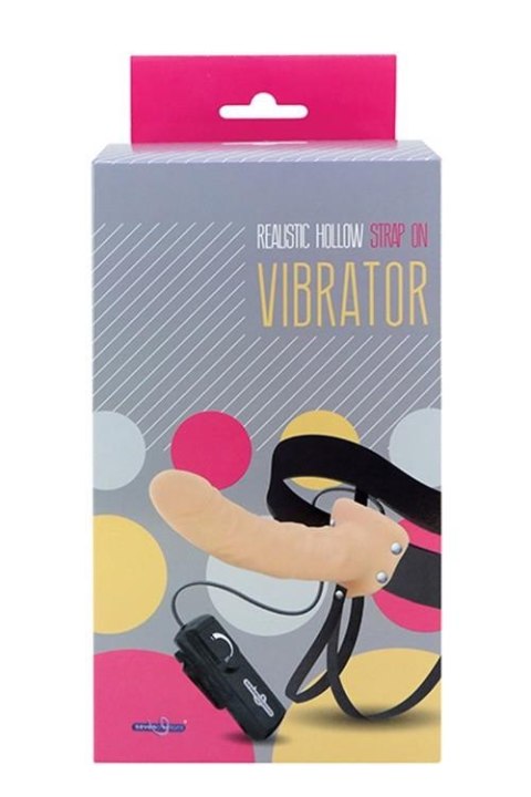 REALISTIC HOLLOW STRAP ON VIBRATOR 8INCH