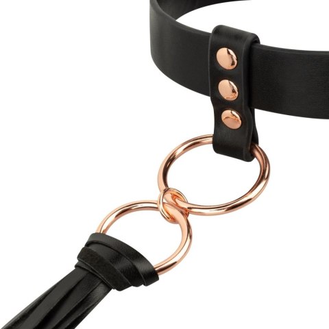 Rosy Gold - Collar with Flogger - Black