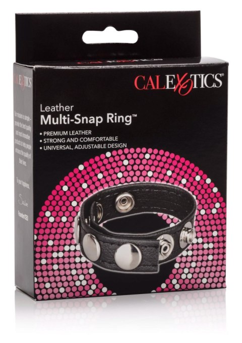 Leather Multi-Snap Ring Black