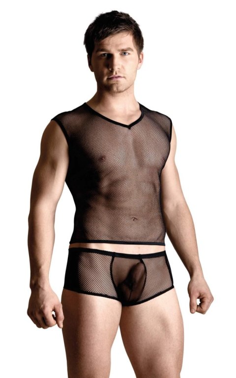 Net set - shirt and thong - black XL