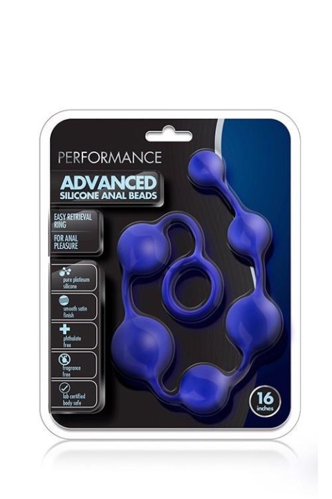 PERFORMANCE SILICONE ANAL BEADS INDIGO PERFORMANCE SILICONE ANAL BEADS INDIGO