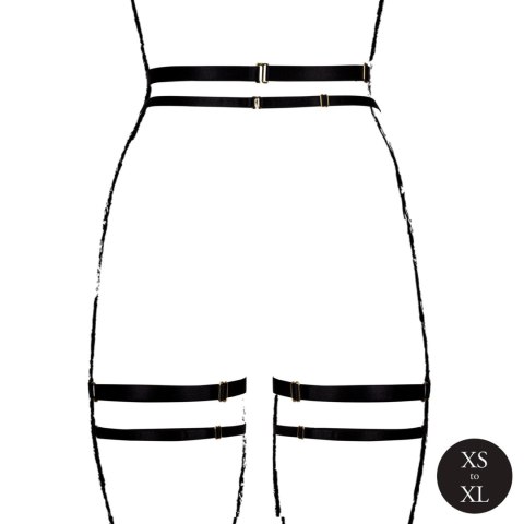 Double Strap Garter Belt with Adjustable Sliders - One Size - Black Double Strap Garter Belt with Adjustable Sliders - One Size - Black