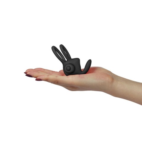 Power Clit Duo Silicone Cockring Black Power Clit Duo Silicone Cockring Black