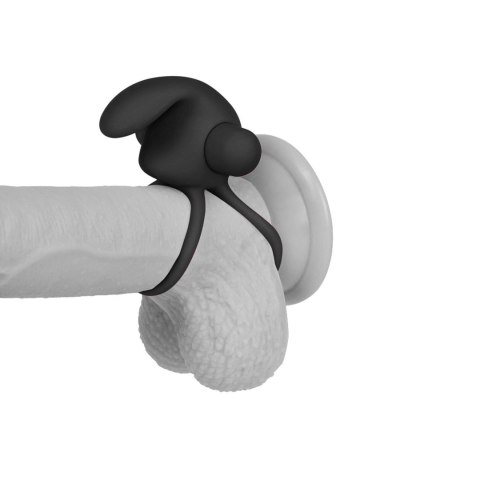 Power Clit Duo Silicone Cockring Black Power Clit Duo Silicone Cockring Black
