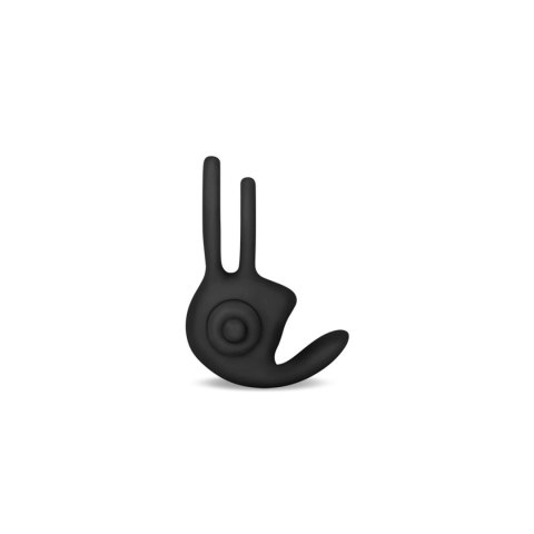 Power Clit Duo Silicone Cockring Black Power Clit Duo Silicone Cockring Black