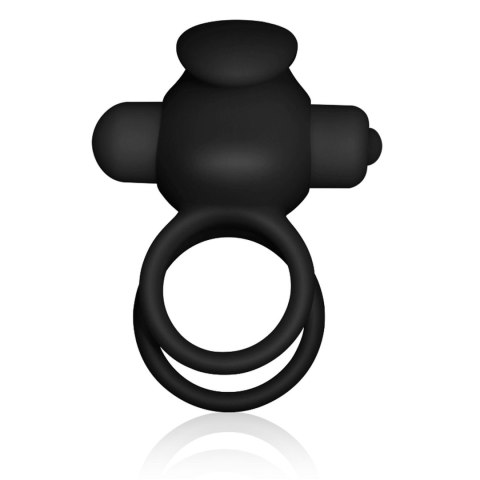 Power Clit Duo Silicone Cockring Black Power Clit Duo Silicone Cockring Black