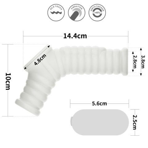Vibrating Wave Knights Ring with Scrotum Sleeve (White) Vibrating Wave Knights Ring with Scrotum Sleeve (White)
