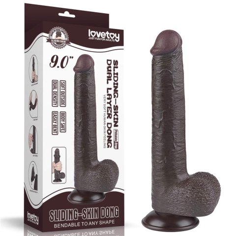 9'' Sliding Skin Dual Layer Dong Black 9'' Sliding Skin Dual Layer Dong Black