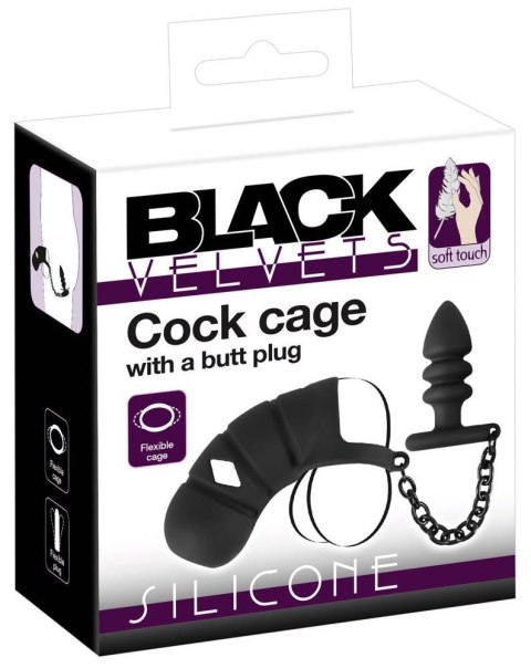 Black Velvets Cock cage with a Black Velvets Cock cage with a