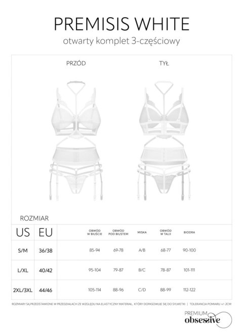 Premisis White otwarty komplet 3-częściowy 2XL/3XL Premisis White otwarty komplet 3-częściowy 2XL/3XL