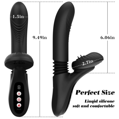 Silicone Vibrator 7 Powerful Modes - Licking,
Thrusting and Heating, Black Silicone Vibrator 7 Powerful Modes - Licking,
Thrusting and Heating, Black