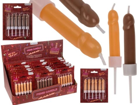 Zestaw Świeczek Penisy z Plastikową Podstawką Zestaw Świeczek Penisy z Plastikową Podstawką