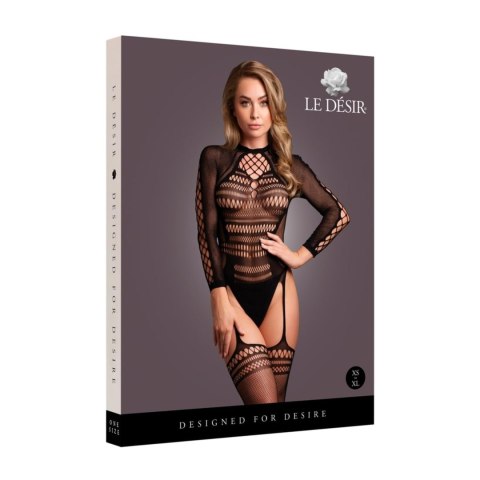 Bodystocking with Long Sleeves and Short Turtleneck - OS - Black Bodystocking with Long Sleeves and Short Turtleneck - OS - Black