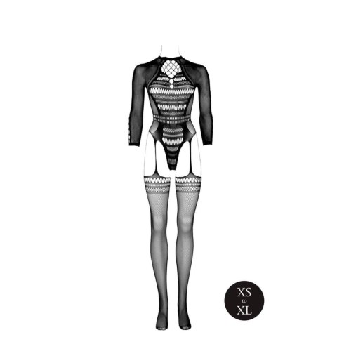 Bodystocking with Long Sleeves and Short Turtleneck - OS - Black Bodystocking with Long Sleeves and Short Turtleneck - OS - Black