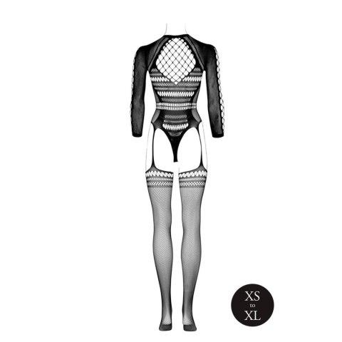 Bodystocking with Long Sleeves and Short Turtleneck - OS - Black Bodystocking with Long Sleeves and Short Turtleneck - OS - Black