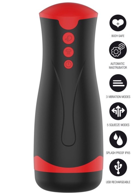Masturbator Vibrating&Squeeze Black Masturbator Vibrating&Squeeze Black