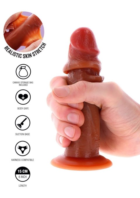 Silicone Foreskin Dong 15 cm Caramel skin tone Silicone Foreskin Dong 15 cm Caramel skin tone