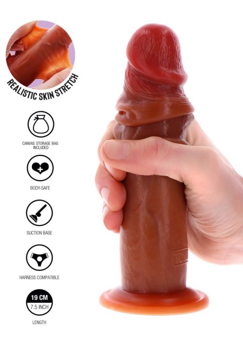 Silicone Foreskin Dong 19 cm Caramel skin tone Silicone Foreskin Dong 19 cm Caramel skin tone