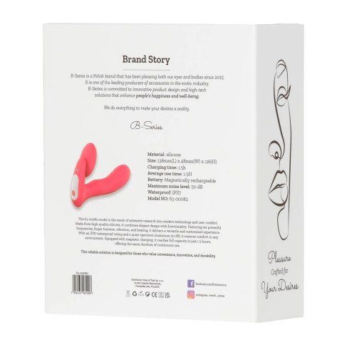 Silicone vibrator 3 speeds, 6 frequencies,
Finger function,
Heating + APP control Silicone vibrator 3 speeds, 6 frequencies,
Finger function,
Heating + APP control