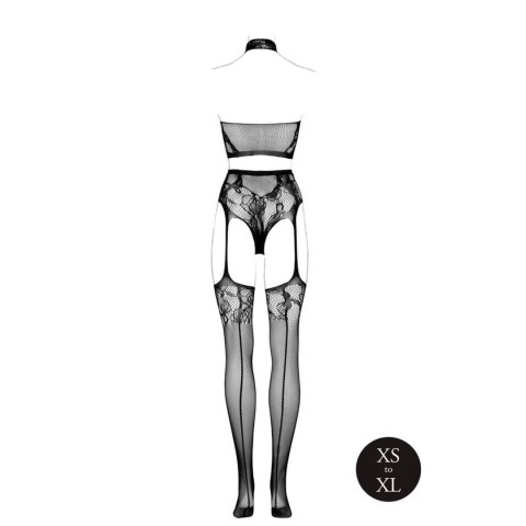 Two Piece with Halter Turtleneck and Pantie with Attached Stockings - OS - Black Two Piece with Halter Turtleneck and Pantie with Attached Stockings - OS - Black