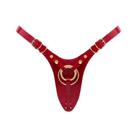LEATHERETTE HARNESS FABULOUS - ONE SIZE - RED GLOSSY LEATHERETTE HARNESS FABULOUS - ONE SIZE - RED GLOSSY