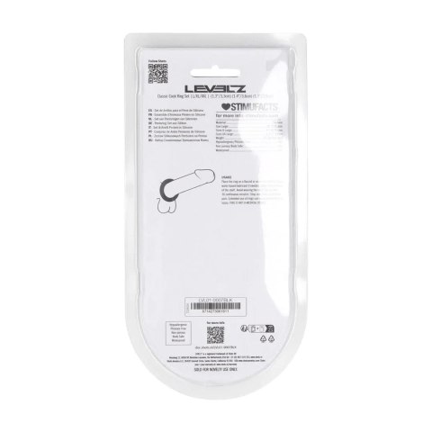 Classic Silicone Cockring Set of 3 - L/XL/XXL - Black