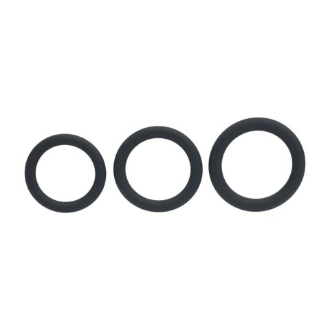 Classic Silicone Cockring Set of 3 - L/XL/XXL - Black