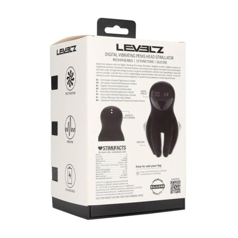 Digital Vibrating Silicone Penis Head Stimulator with Tentacles - Black