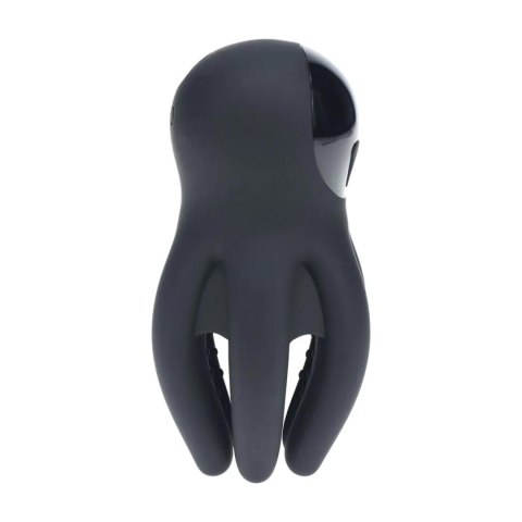 Digital Vibrating Silicone Penis Head Stimulator with Tentacles - Black