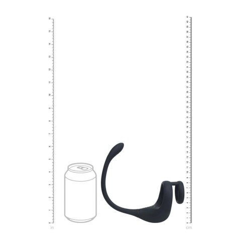 Dual Motor Silicone Cockring with Prostate Stimulator - Black