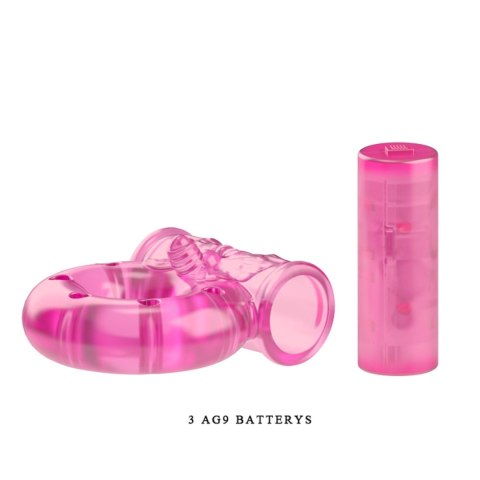 Vibrating Cock Ring & Condom Set - Pink