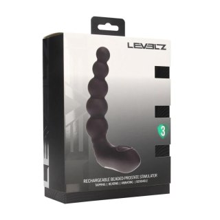 Vibrating Heating Bendable Tapping Beaded Silicone Prostate Stimulator - Black