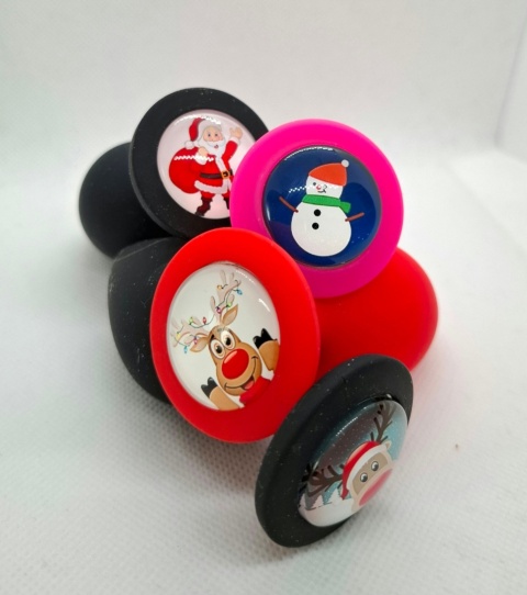 Korek analny limitowany świąteczny w rozmiarze M, dostępny w kolorach czarnym, czerwonym i różowym, silikon medyczny