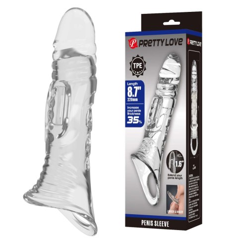 Pretty Love Penis Sleeve 8.7" Extender - Clear