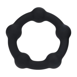 Beaded Silicone Cockring - L - 45mm - Black