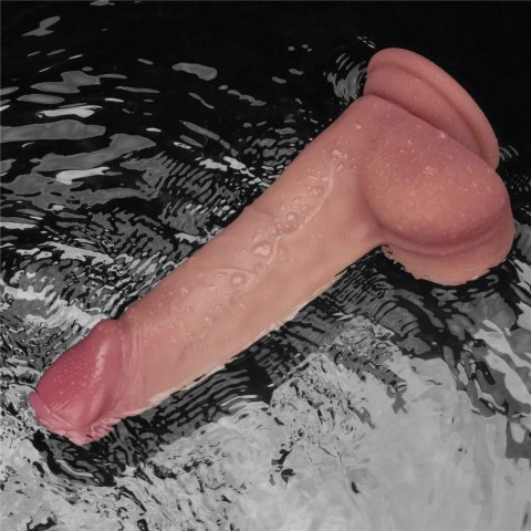 8" Vibrating Sliding Skin Pro II Dual Layer Silicone Dong