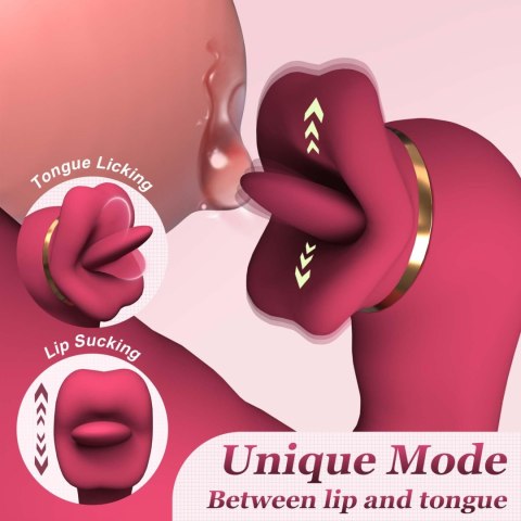 Silicone Vibrator - 7 rotating functions and 7 licking functions