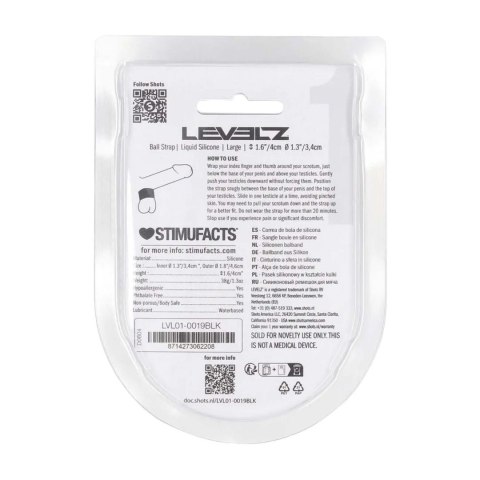 Liquid Silicone Ball Strap - L - 34mm - Black