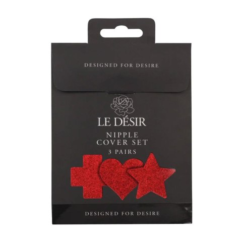 Nipple Cover Set - Cross Star Heart - Red