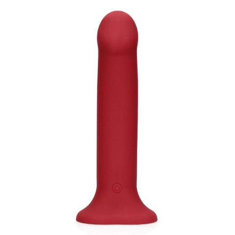 Non-Phallic Vibrating Dildo - Large - Raspberry Red