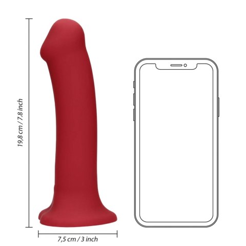 Non-Phallic Vibrating Dildo - Large - Raspberry Red